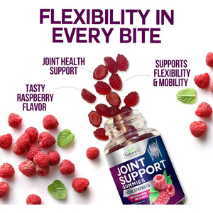 Joint Support Gummies - Extra Strength Glucosamine Gummy Supplement with Vitamin E - Natural Cartilage Joint Health & Flexibility Support, Best Support Glucosamine Chew for Men & Women - 60 Gummies