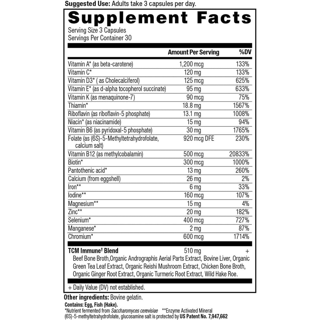 Ancient Nutrition Multivitamin for Immune Support, Immune, 21 Vitamins and Minerals with Vitamin D & C, Turmeric, Supports Immunity, Stress Relief and Heart Health, Keto Friendly, 90 Capsules