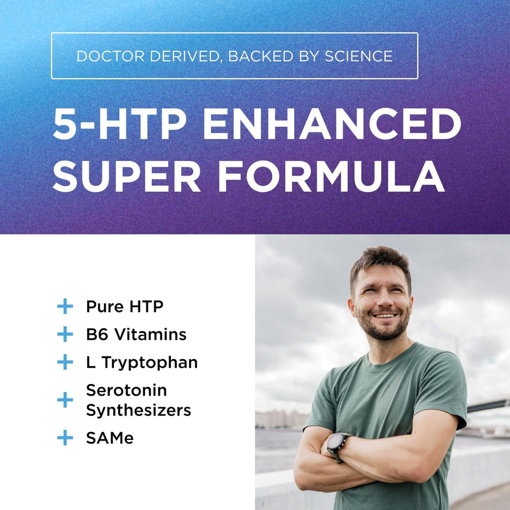 DR. EMIL NUTRITION 200 MG 5-HTP plus with Sam-E to Maintain Normal Healthy Sleep and Create a Sense of Wellbeing - 5HTP Supplement with Vitamin B6-60 Vegan Capsules, 30 Servings