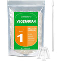 Wananfu Size 1 Empty Capsules Vegetarian (100 Count) Bundle with Micro Lab Spoon, Clear Fillable Veggie Pill Capsules Size 1 for Making Your Own Supplements