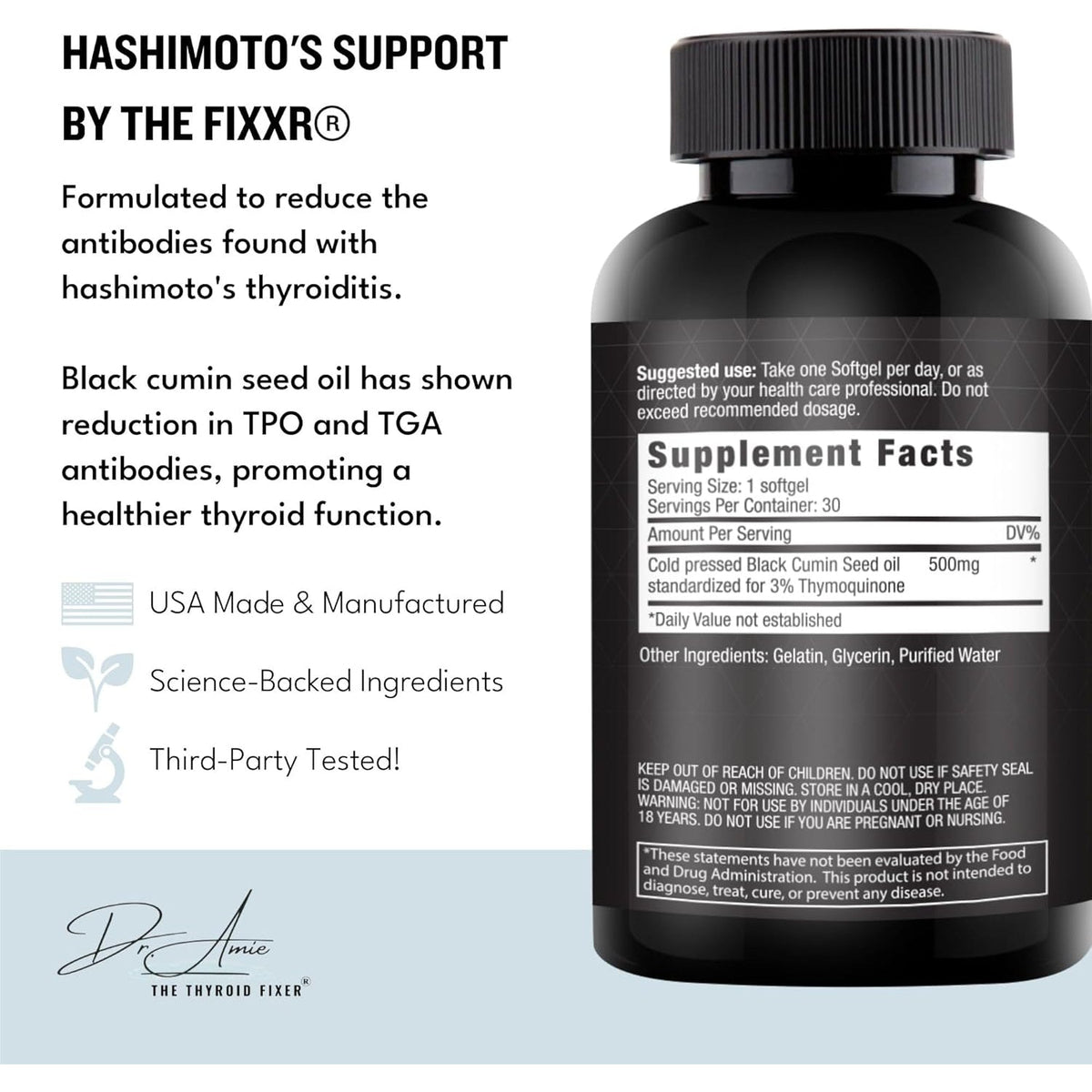 Hashimoto'S Support by Dr. Amie | Antibody Reducing Complex | 30 Day Supply, 30 Softgels