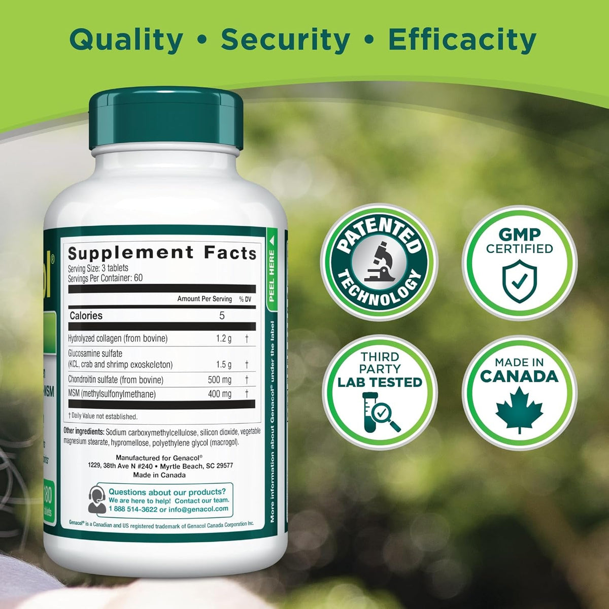 Genacol Optimum – Glucosamine, Chondroitin, MSM & Ultra-Hydrolyzed Collagen Joint Supplement, Complete Formula for Joints and Cartilage, 180 Tablets (60-Day Supply)