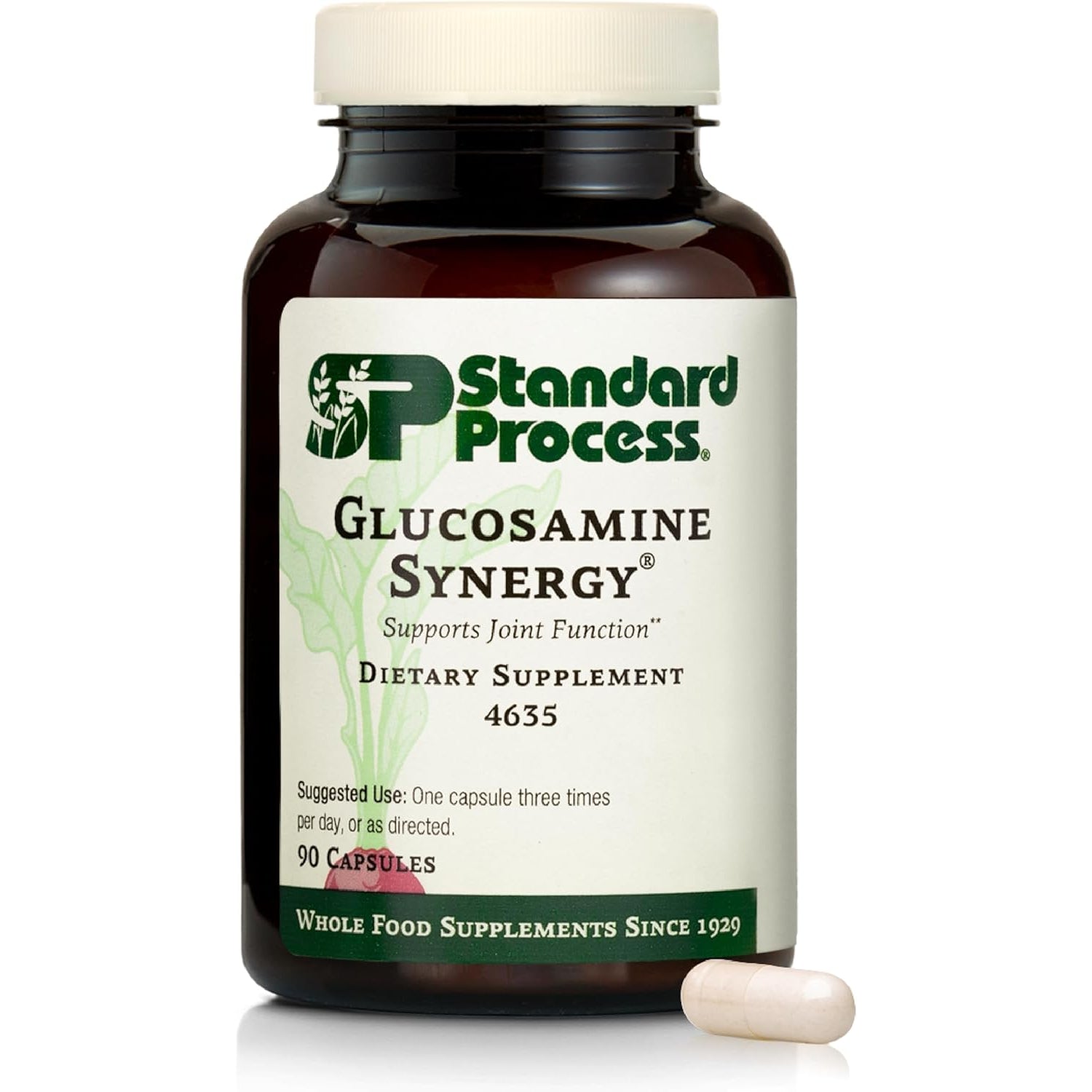 Standard Process Glucosamine Synergy - Joint Health Support Supplement - Support Connective Tissue with Glucosamine & Boswellia Serrata - Whole Food-Based Supplement with Manganese - 90 Capsules