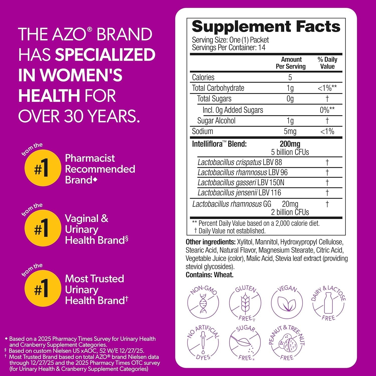 AZO Vaginal Probiotic Mini-Chews for Women, Supports Healthy Vaginal Odor, Healthy Vaginal Flora, Yeast Balance and Ph*, Delicious Fruit Punch Taste, 14 Count