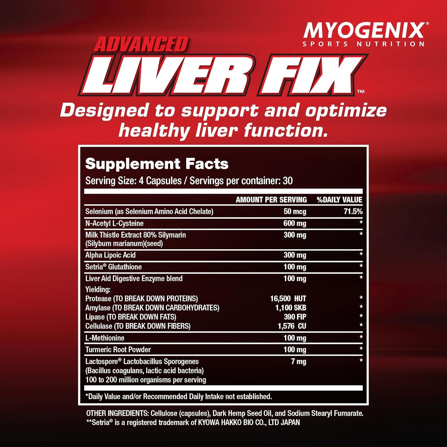 Myogenix Liver Fix – Professional Liver & Organ Detox Formula – Enhances Digestion – Supports Fat Metabolism – Easy-To-Swallow – Dietary Supplement (120 Capsules)