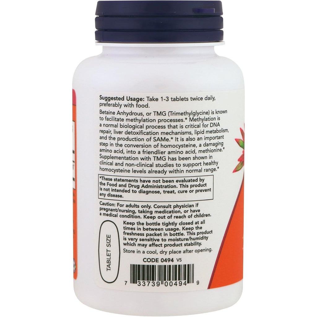 NOW TMG 1000Mg, 100 Count (Pack of 2)