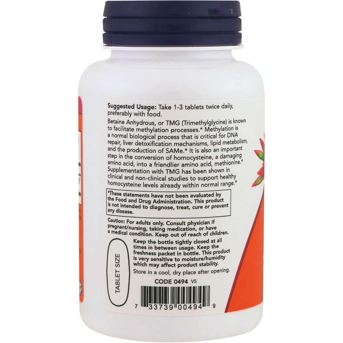 NOW TMG 1000Mg, 100 Count (Pack of 2)