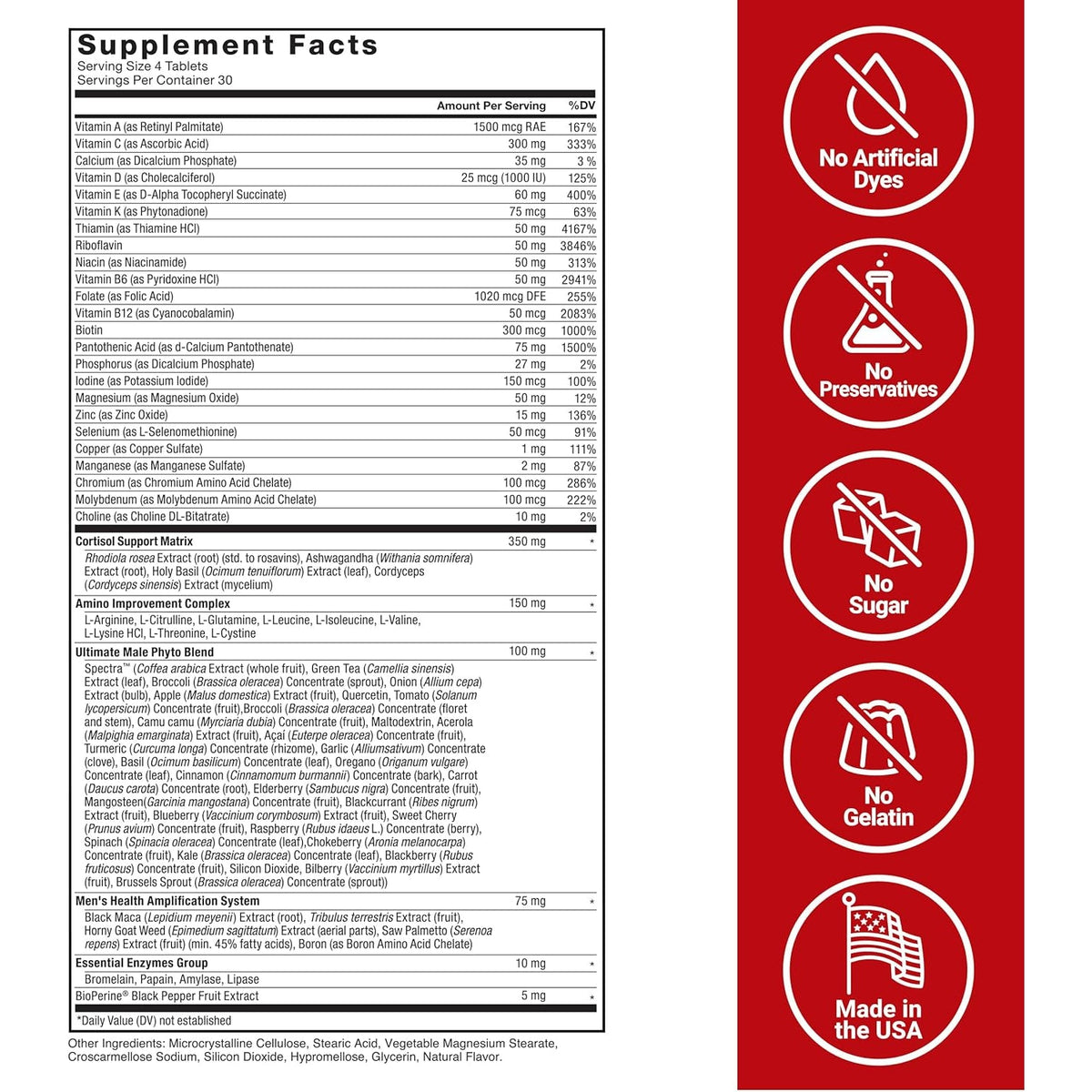 Force Factor Test X180 Multivitamin, Testosterone Support Multivitamin for Men with 50+ Nutritional Ingredients & 13 Essential Vitamins to Help Support Muscle, Strength, Energy & Vitality, 120 Tablets