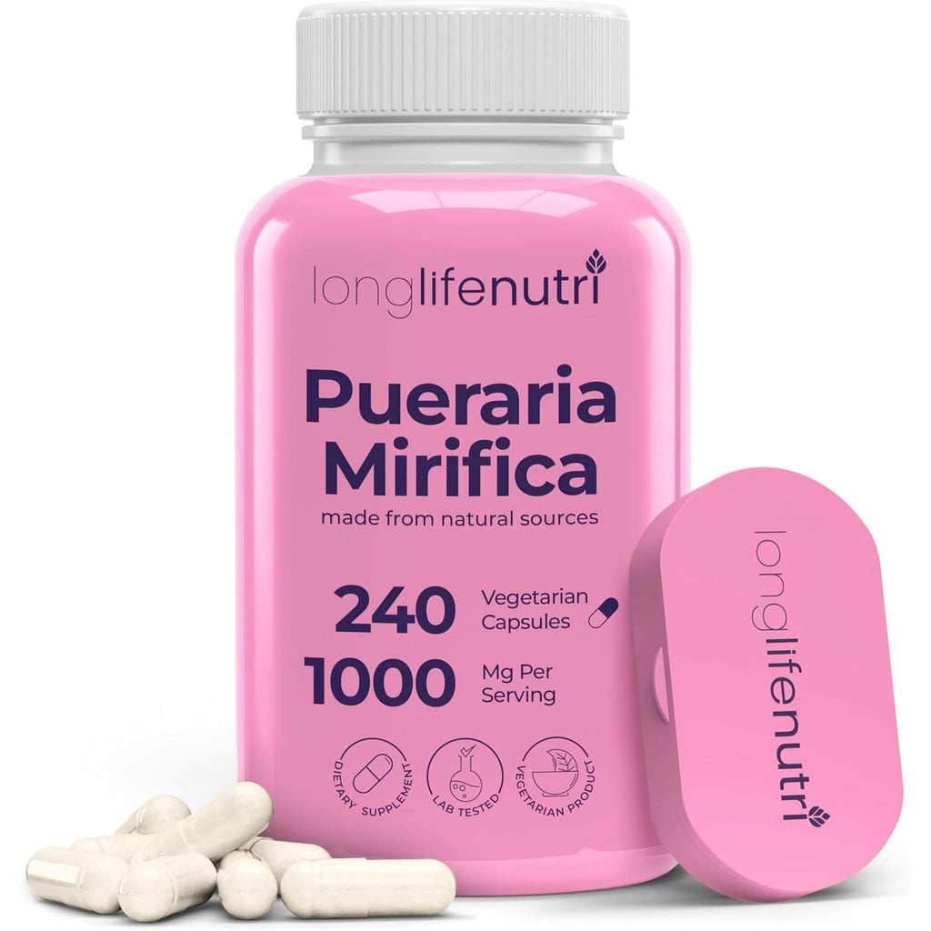 Longlifenutri Pueraria Mirifica Root Extract – 240 Vegetarian Capsules, 1000 Mg per Serving, 4-Month Supply, Made in USA (240)