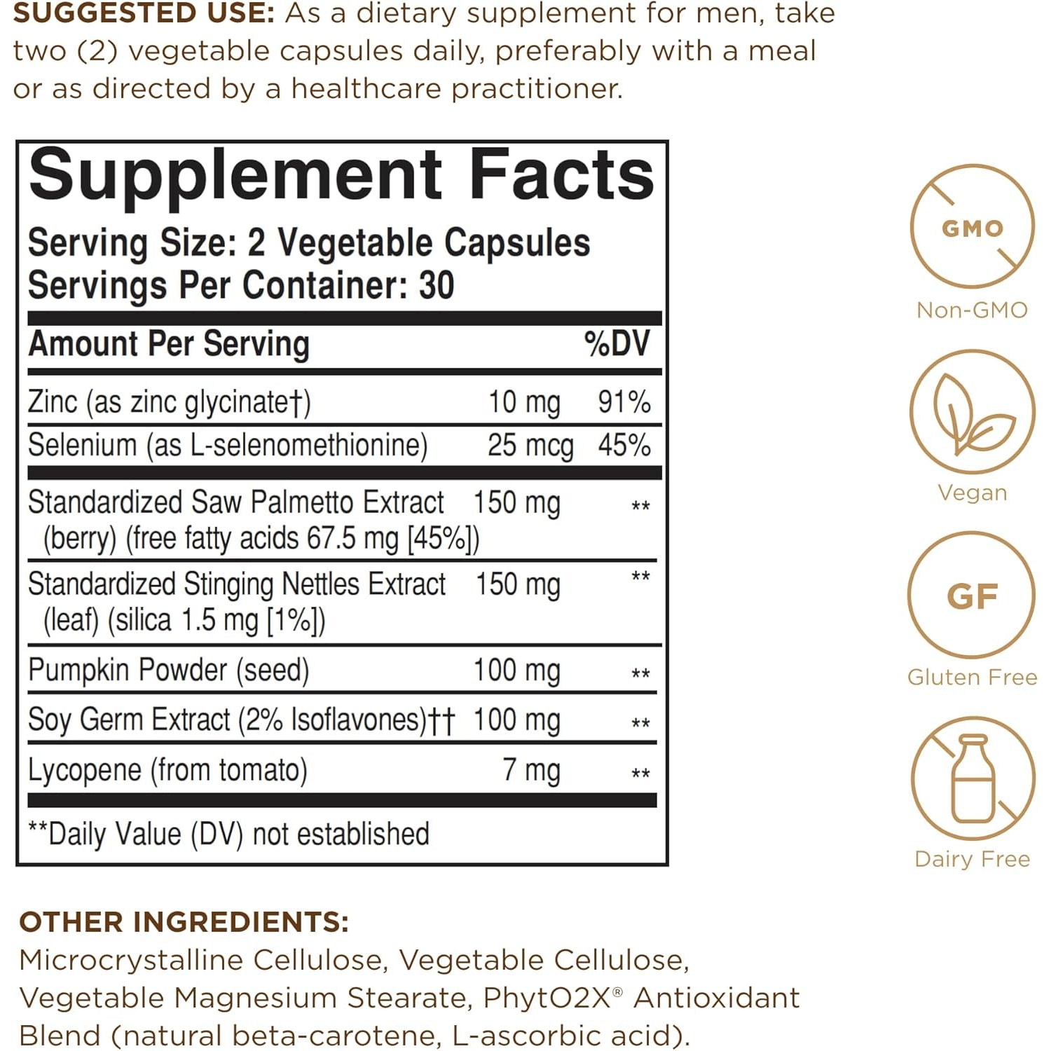 Solgar Prostate Support Vegetable Capsules, 60 Count