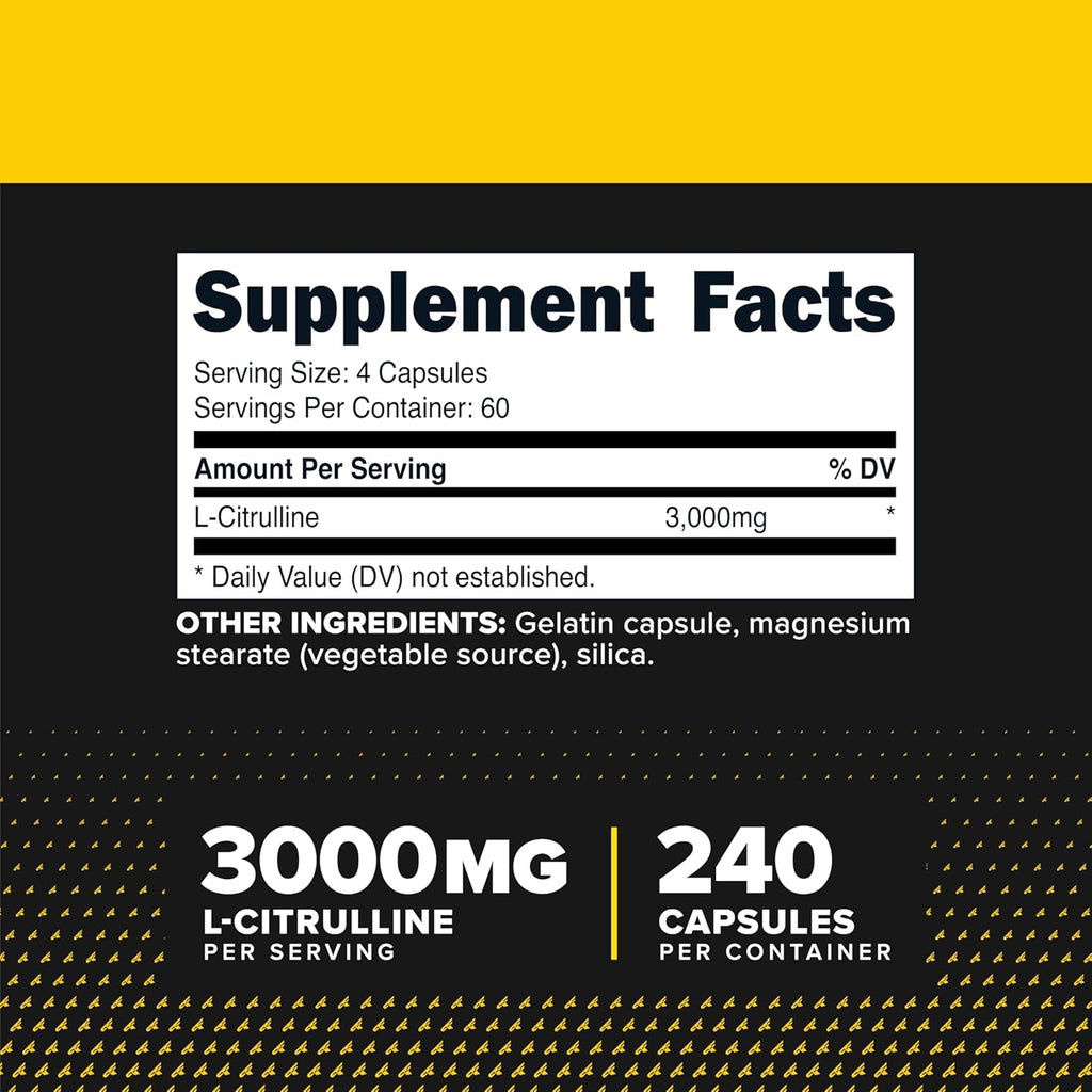 Primaforce L-Citrulline 3000Mg, 240 Capsules, 60 Servings