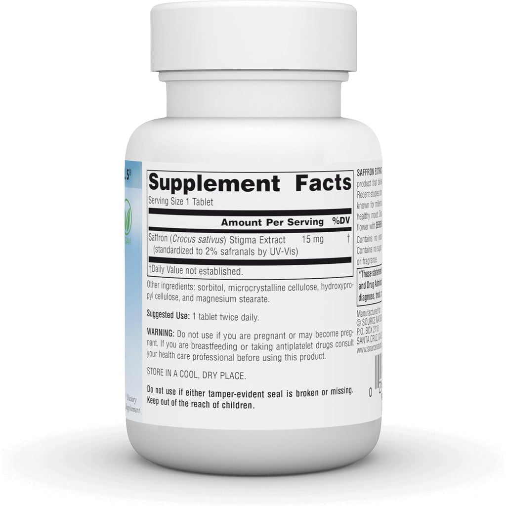 Source Naturals Serene Science Saffron Extract, for Mood Support* - 15 Mg - 60 Tablets