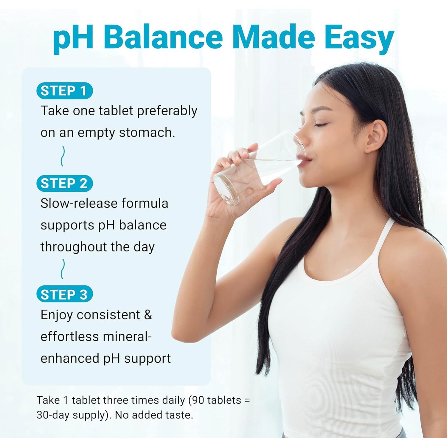 Alkalife Ph Balance Tablets, 1 Pack, Alkaline Mineral Support without the Bottles, Enteric-Coated for Maximum Absorption, Potassium & Sodium Bicarbonate, Immune Support, 90 Tablets (1 Month Supply)