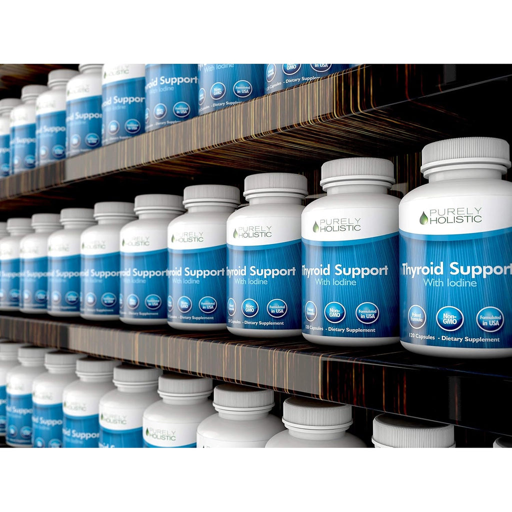 Thyroid Support | Iodine Supplement with Zinc, Selenium, L-Tyrosine & Vitamin B12 | Supports Energy Production & Cellular Health | Thyroid Support for Women & Men | Non-Gmo | 120 Ct (2-Month Supply)