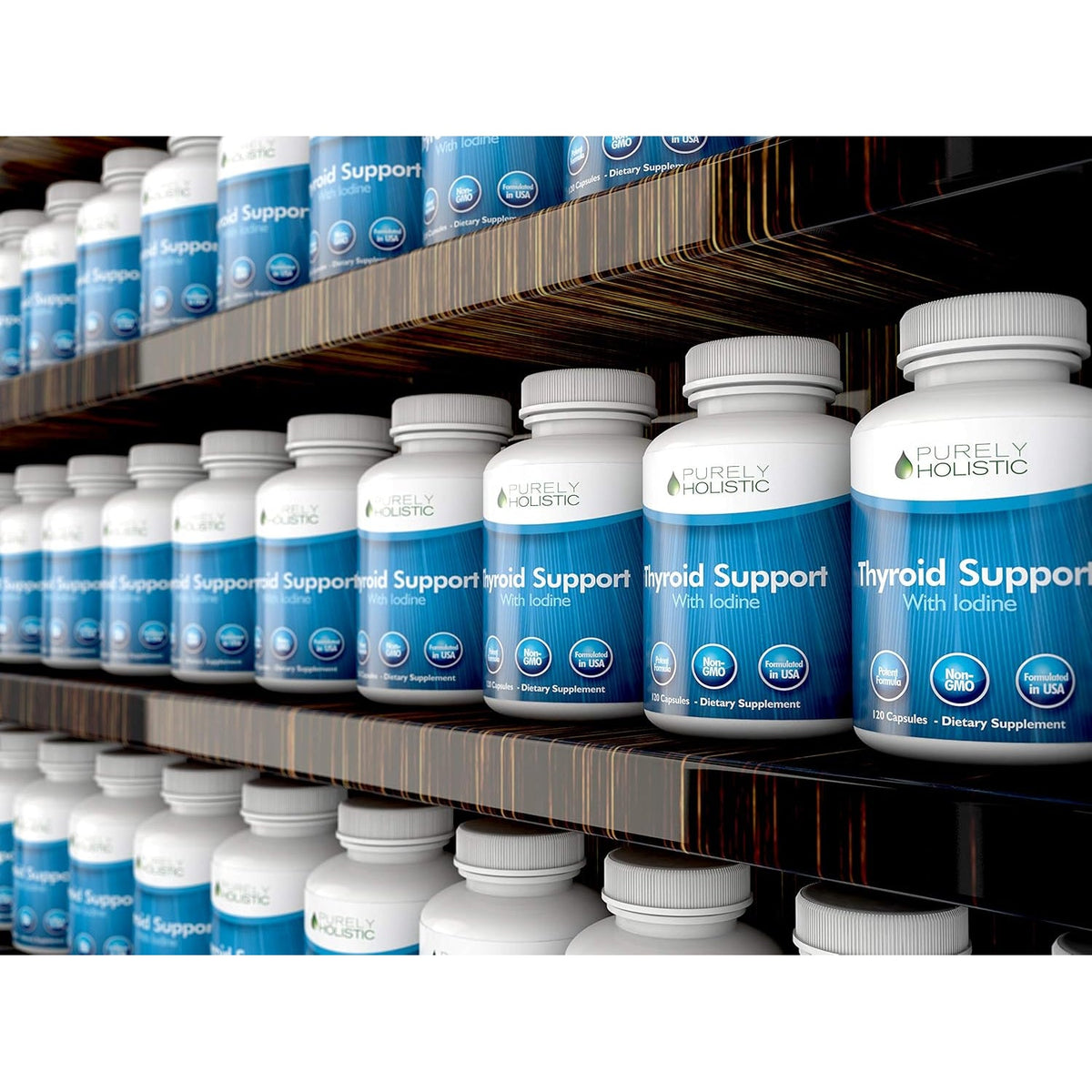 Thyroid Support | Iodine Supplement with Zinc, Selenium, L-Tyrosine & Vitamin B12 | Supports Energy Production & Cellular Health | Thyroid Support for Women & Men | Non-Gmo | 120 Ct (2-Month Supply)