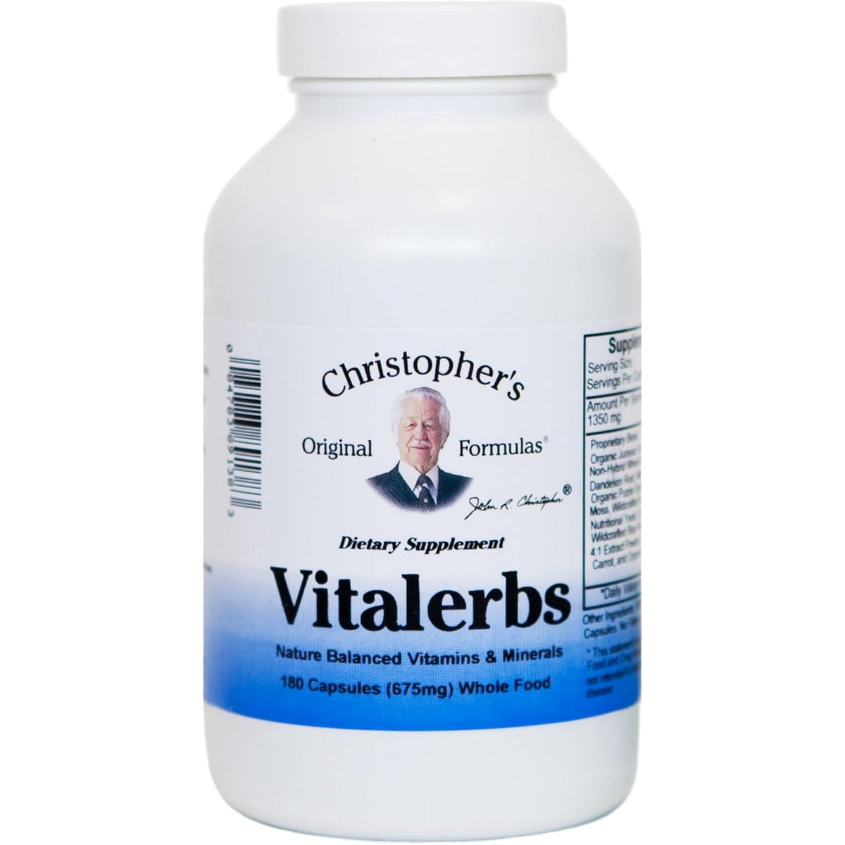 Christopher'S Original Formulas Vitalerbs, Nutrient-Rich Herbal Supplement, 180 Veg Caps