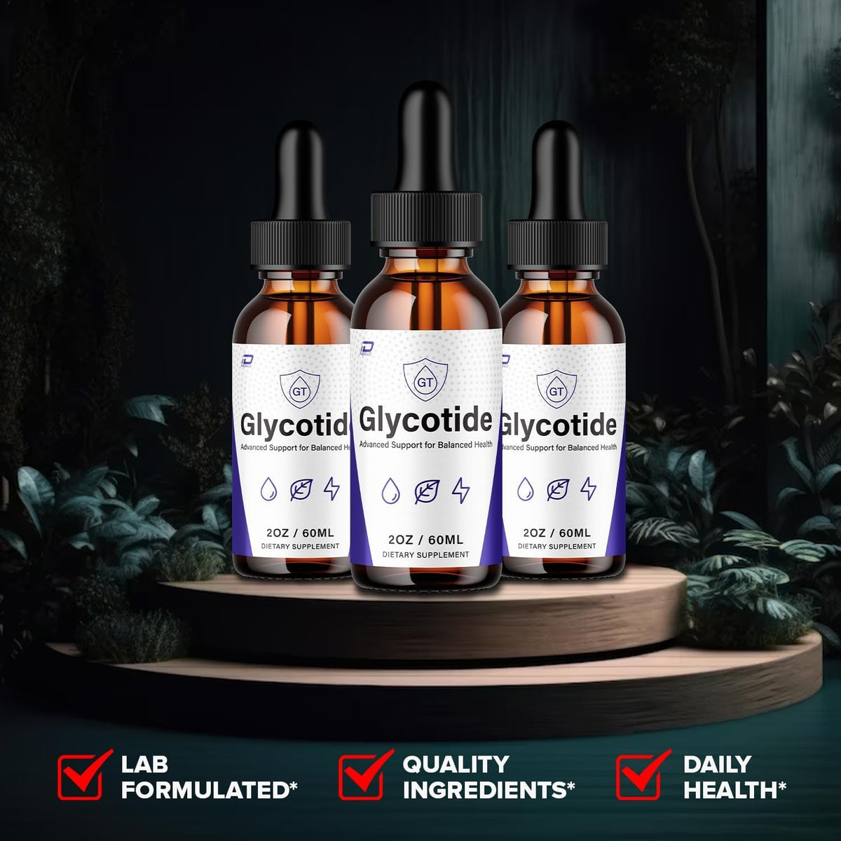 Glycotide Advanced Formula – Glyco Tide Liquid Drops Natural Ingredients, Reviews - 1 Month Supply