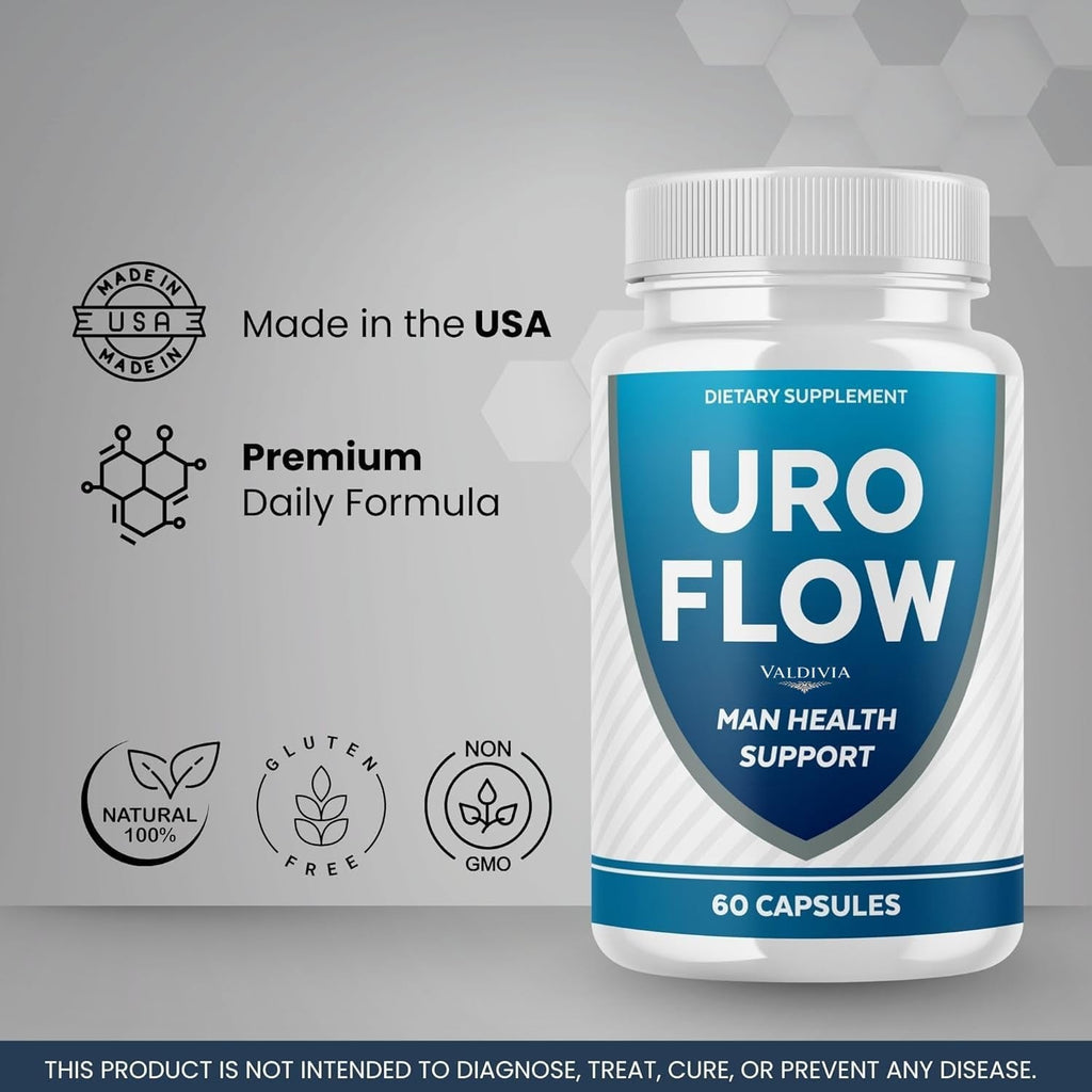 Valdivia Uroflow Capsules – All Natural Uroflow Supplement Pills for Maximum Strength, Premium URO Flow Official Reviews (60 Capsules)
