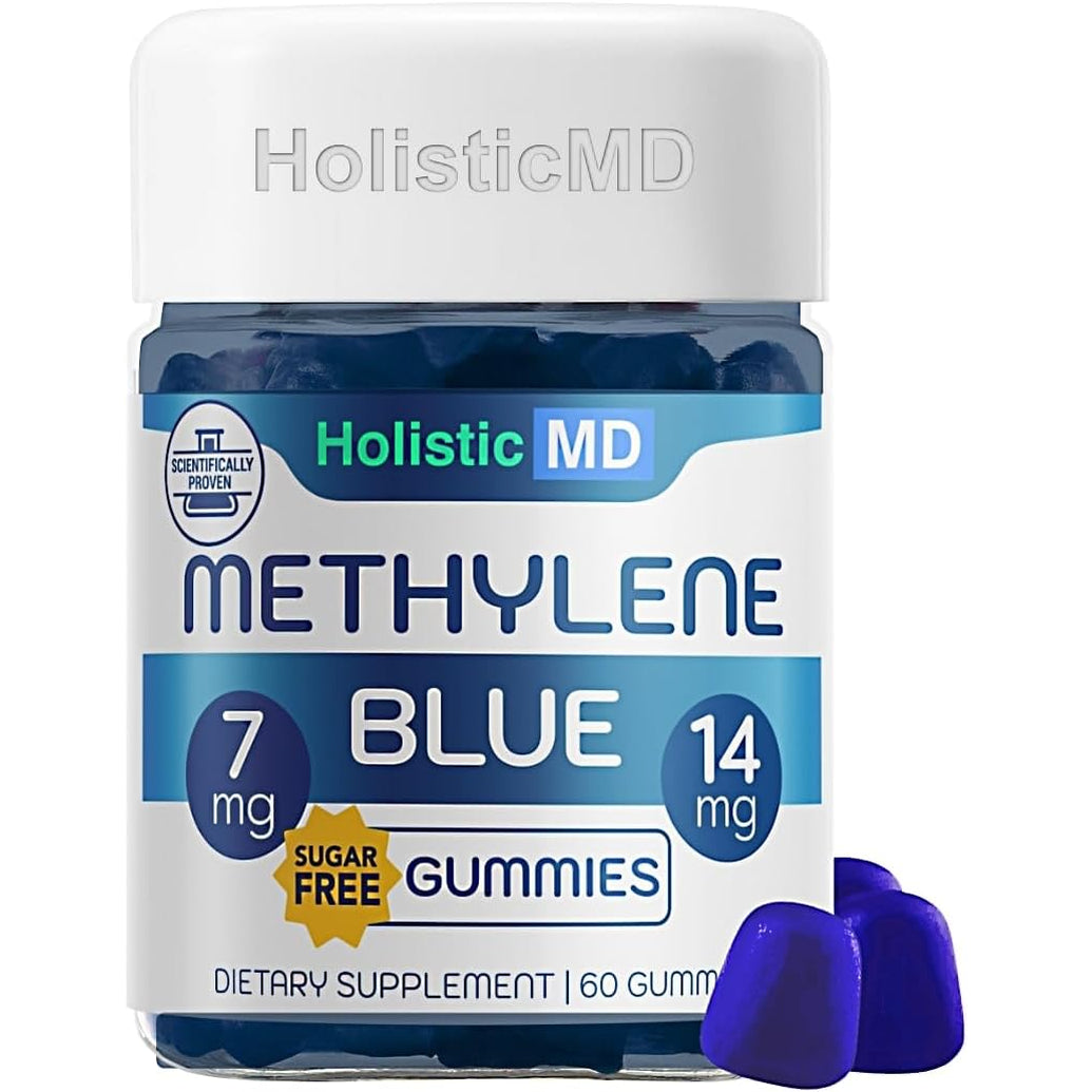 Methylene Blue for Humans USP Pharma Grade 7Mg and 14Mg Dose - 3Rd Party Certified Quality - Sugar Free Vegan - Berry Flavor 60 Gummies