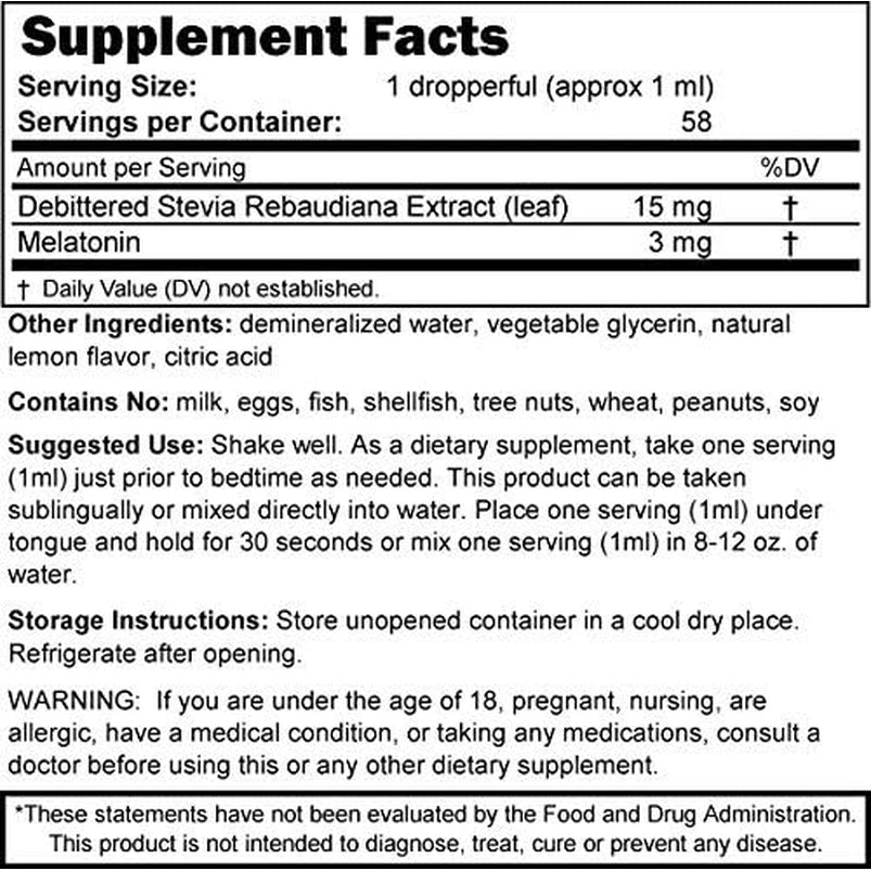 Svasthya Body & Mind Natural Melatonin Liquid Supplement | 100% Organic Sleep Aid for Restful Sleep Support | Alcohol - Free Melatonin Supplement | Stay Asleep Longer