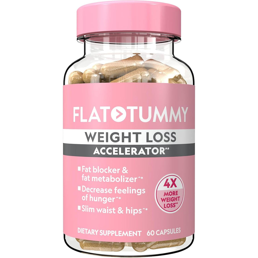 Flat Tummy Weight Loss Accelerator – Clinically Proven Fat Burner & Appetite Suppressant for Women, Post GLP-1 Supplement – Achieve a Slimmer Waist & HIPS – 60 Capsules