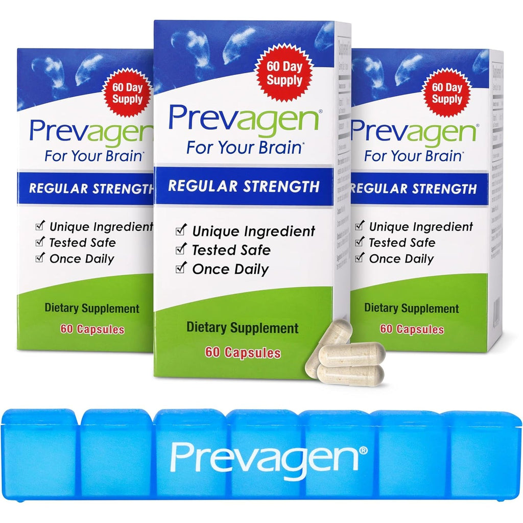 Prevagen Regular Strength - 180 Capsules (6 Month Supply) | Formulated for Your Brain | 10Mg of Apoaequorin plus Vitamin D3 with 7-Day Pill Minder