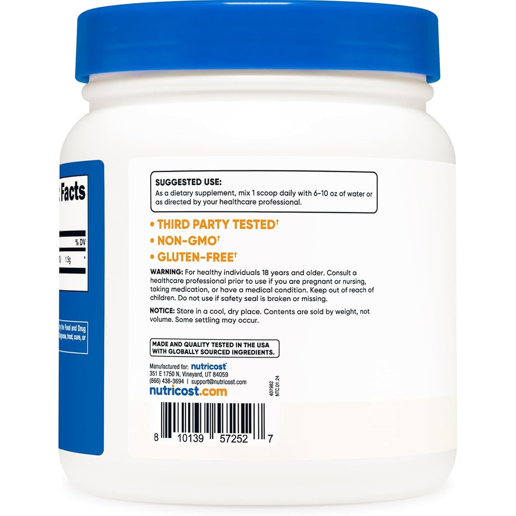 Nutricost Betaine Anhydrous Trimethylglycine (TMG) Powder 500 Grams