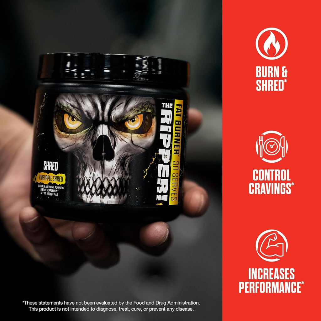 JNX SPORTS the Ripper! Fat Burner Pre Workout for Men & Women – Thermogenic Fat Burning Powder & Appetite Suppressant, Boost Energy & Endurance – Fruit Punch, 30 Servings