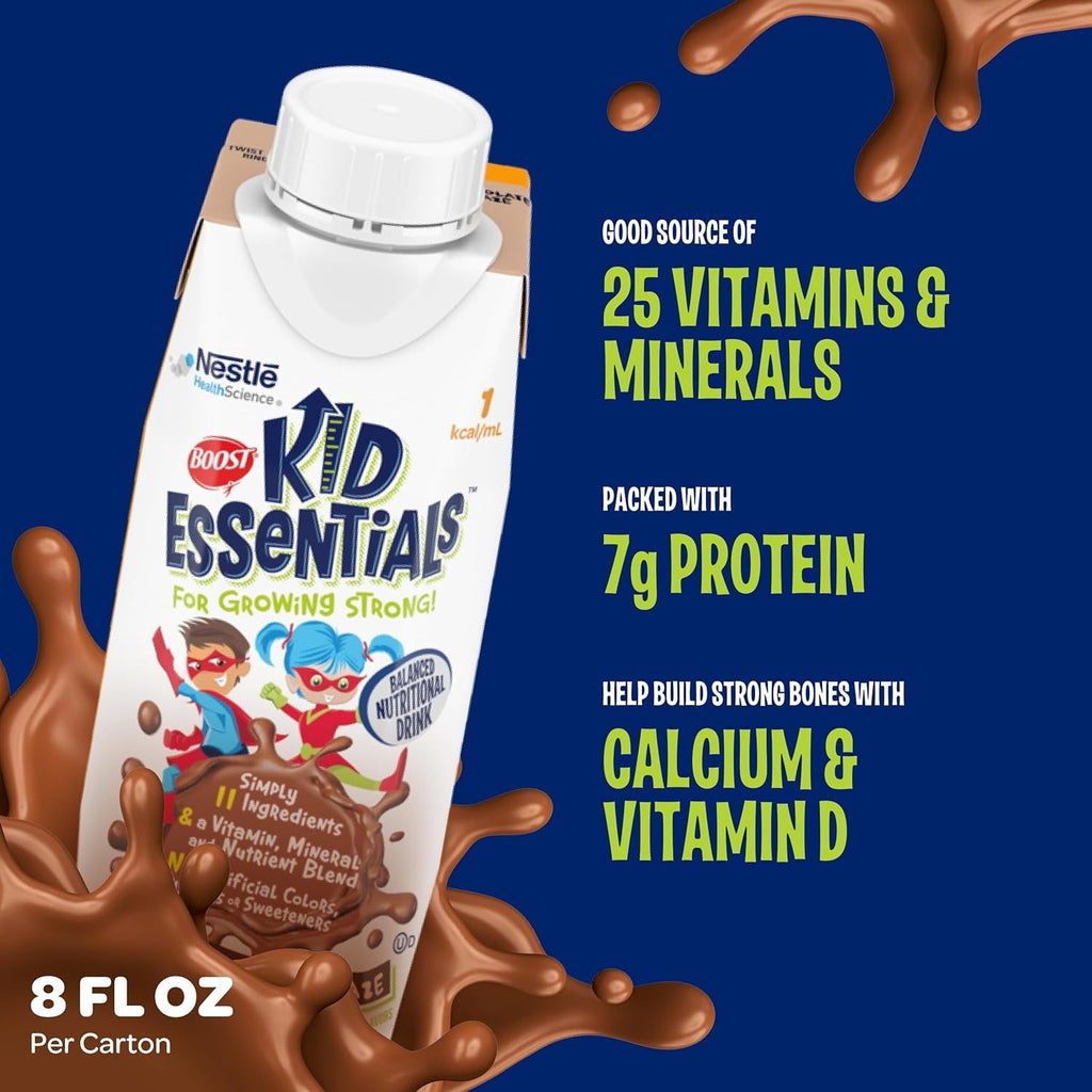 BOOST KID ESSENTIALS 1.0, Chocolate Craze 24 X 8 Fl Oz Carton