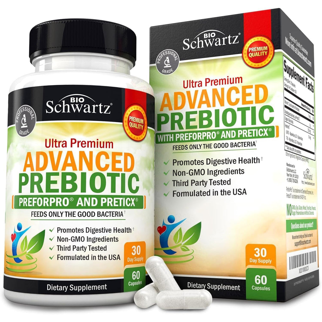 Advanced Prebiotics for Digestive Health - Fast Acting Gut Health Supplement with Clinically Validated Prebiotics for Women & Men for Healthy Gut Flora Bloating & Immune Support - 1 Month Supply