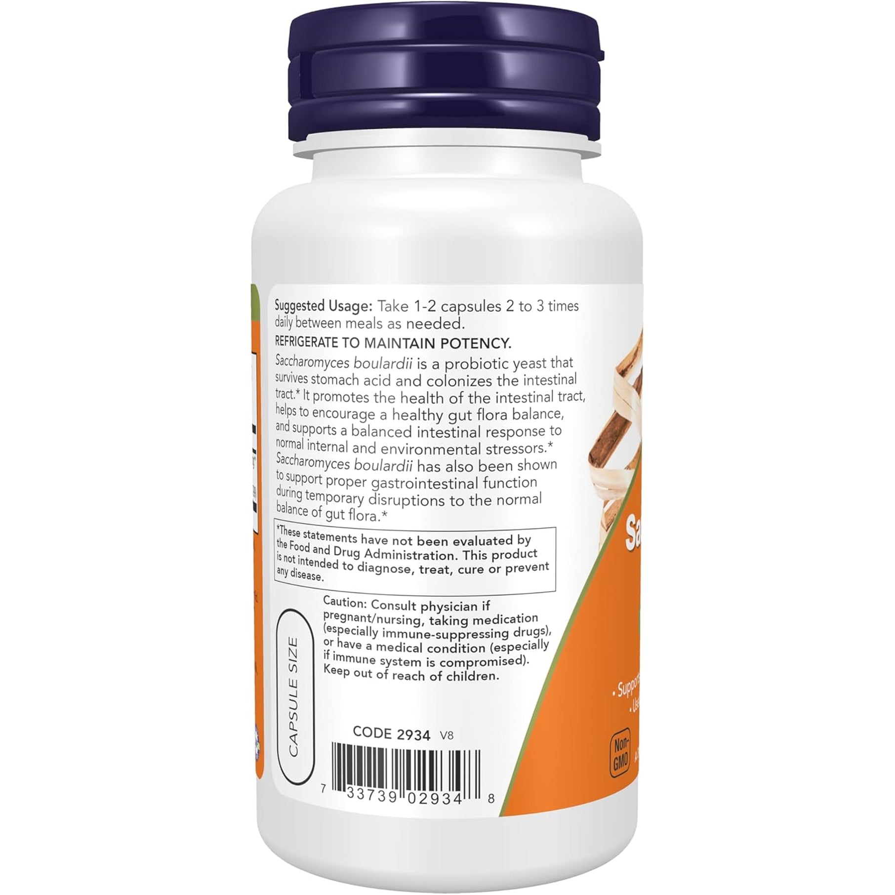 NOW Supplements, Saccharomyces Boulardii, 5 Billion CFU Probiotic, 60 Veg Capsules