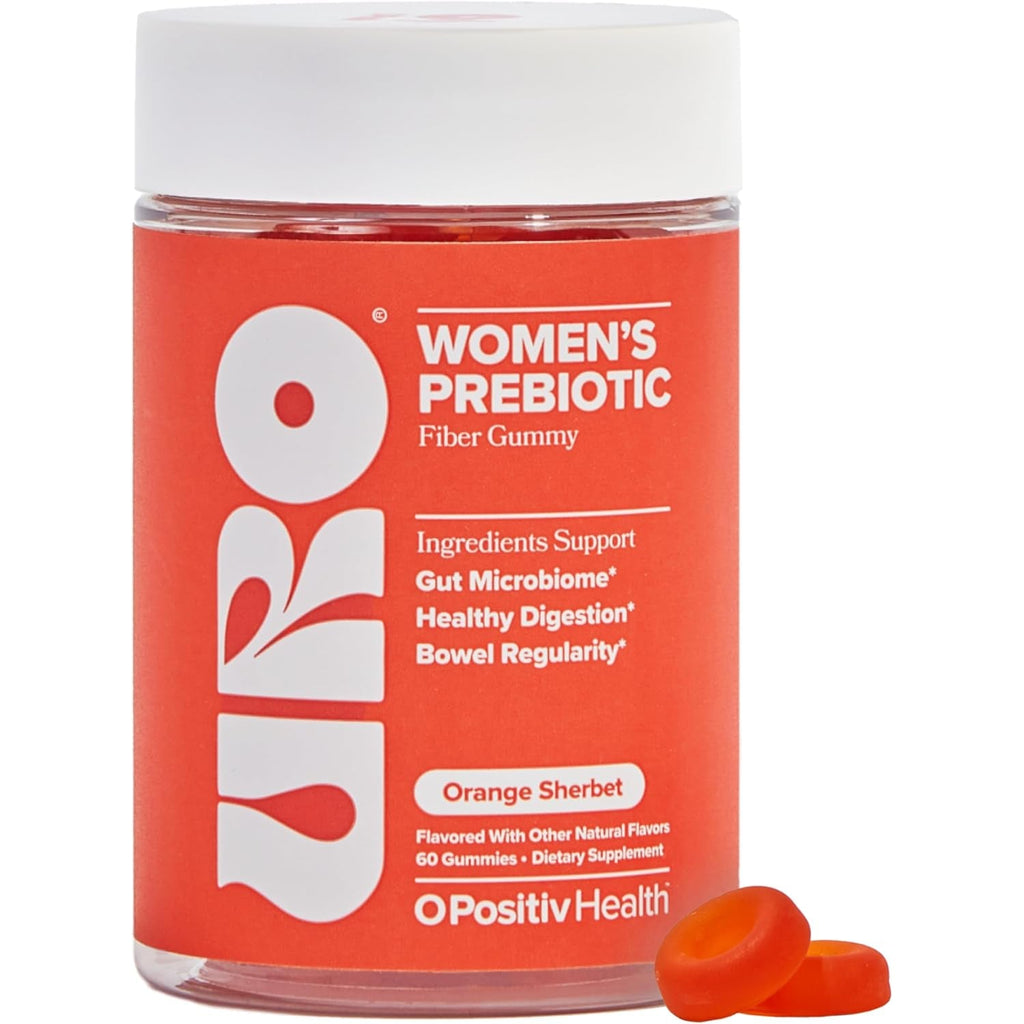 O Positiv URO Fiber Gummies for Adults, 60 Count (Pack of 1) - Prebiotic Chicory Root Inulin Fiber Supplement - Daily Gummy Fiber for Digestive Gut Health - Non-Gmo, Vegan & Cruelty-Free