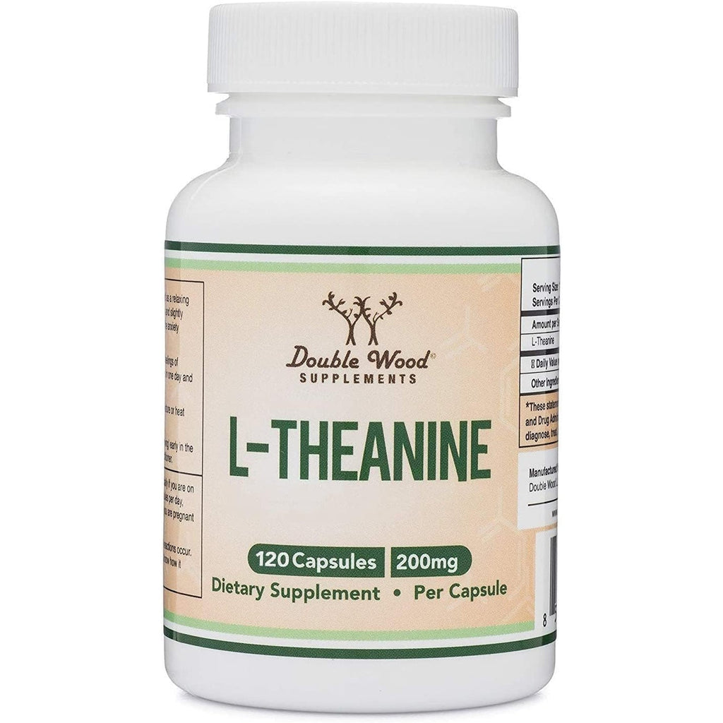 L-Theanine 200Mg Double Strength - Supports Health Sleep Response and Relaxation - 120 Capsules (Third Party Tested, Gluten Free) by Double Wood