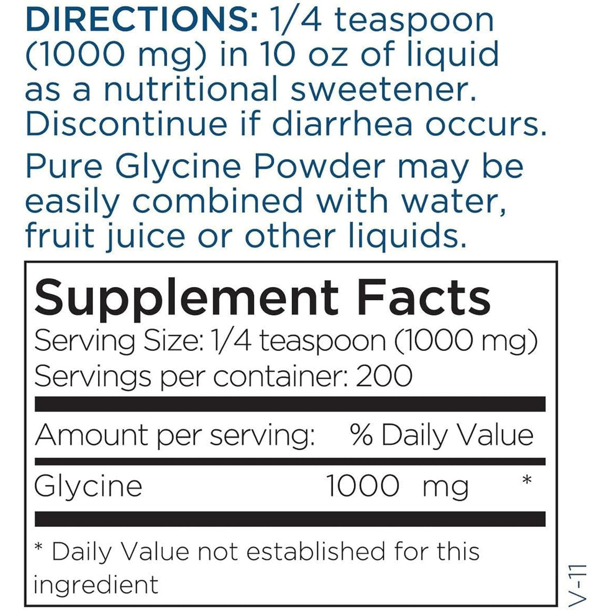 Metabolic Maintenance Glycine Powder - 1000 Mg Glycine - Calm and Detox Support - Hypoallergenic Formula - Unflavored Powder - 200 Servings - 7 Oz