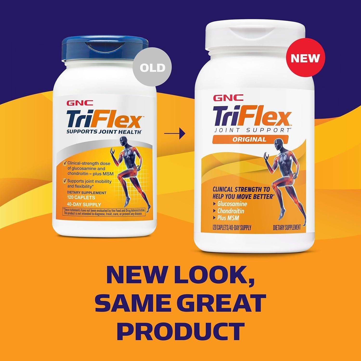 GNC Triflex, Joint, Bone & Cartilage Health Supplement, Clinical Strength Glucosamine & Chondroitin, MSM, Supports Mobility, Flexibility & Comfort, 120 Caplets