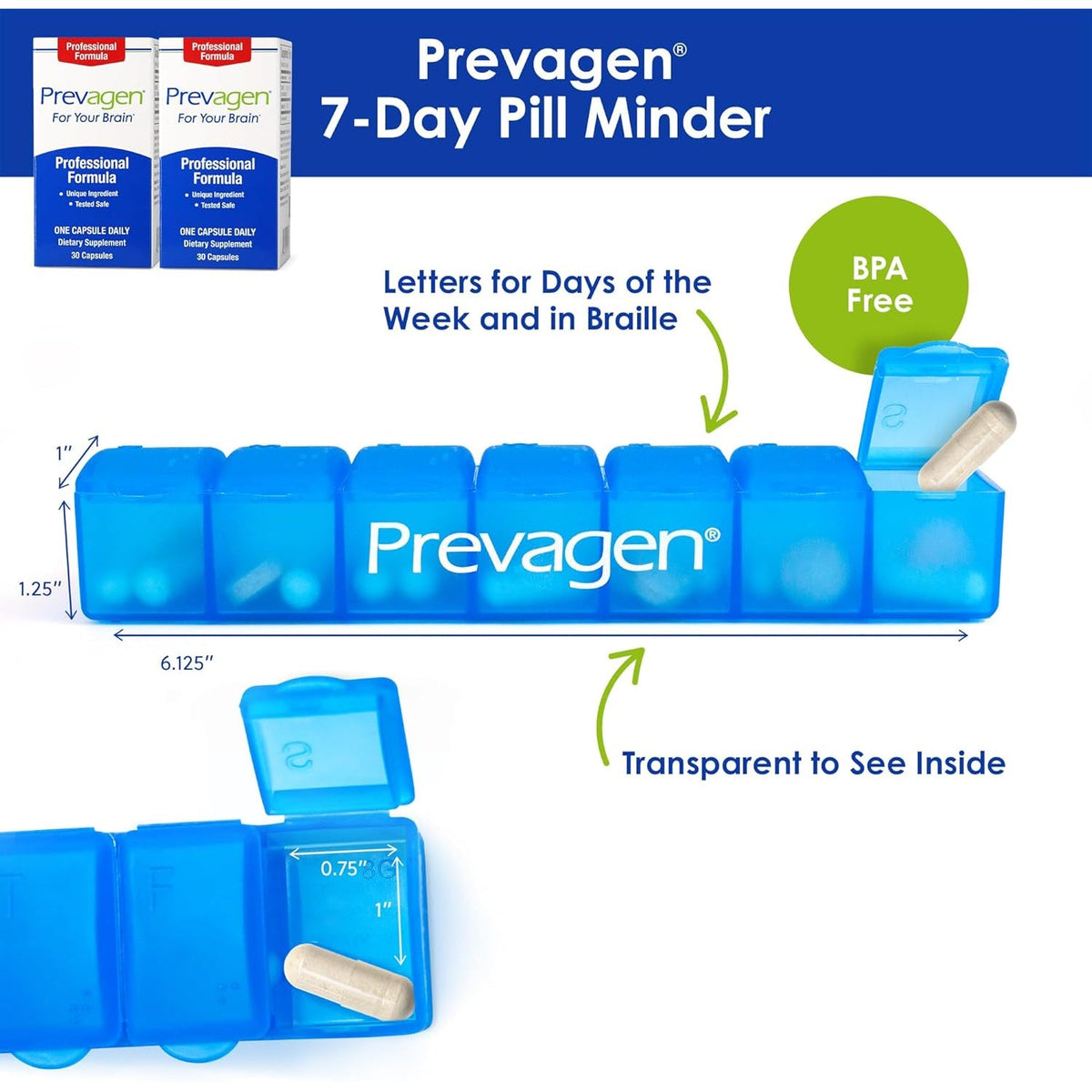 Prevagen Professional Formula - 60 Capsules (2 Month Supply) | Formulated for Your Brain | 40Mg of Apoaequorin plus Vitamin D3 with 7-Day Pill Minder
