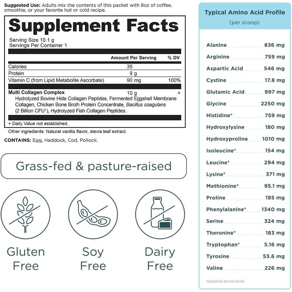 Ancient Nutrition Collagen Peptides Powder, Multi Collagen Protein, Women & Men, Vitamin C, Probiotics, Hydrolyzed Collagen, Supports Skin, Joints, Gut Health, Unflavored, 40 Stick Packs