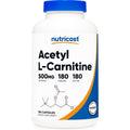 Nutricost Acetyl L-Carnitine (ALCAR) 500Mg, 180 Capsules, 180 Servings - Non-Gmo and Gluten Free, 1 Capsule per Serving