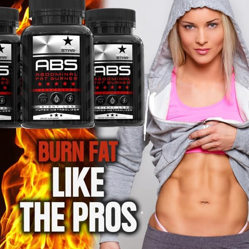 Rockstar Abs Dietary Supplement - Thermogenic Ab Fat Burner, Hyper Metabolizer - Belly Fat & 6 Pack Support, Weight Loss, GLP-1 & Metabolism Booster Pills for Men & Women – Targeted Abdominal Fat Loss