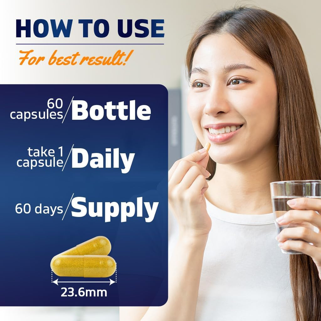 Vitamatic Berberine Supplement 500Mg - 60 Vegetable Capsules - Made in the USA - Gluten Free - Non-Gmo (1 Bottle)