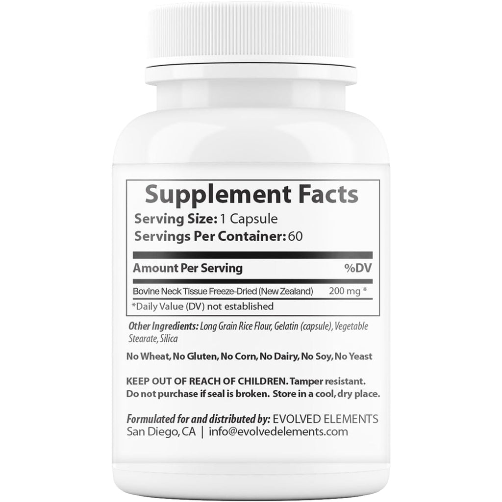 Thyroid – Raw Grass-Fed Desiccated – New Zealand Sourced - Energy & Metabolism Support – Non-Gmo, 60 Capsules