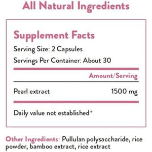 Organic Pearl Powder Capsules 1500Mg | Premium Pearl Extract for Skin Radiance, Eye Wellness & Nail Resilience | 100% Natural Calcium & Amino Acids | Non-Gmo, Vegan, 60 Capsules