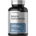 Horbäach Betaine Hcl 1200Mg | 180 Capsules | Betaine Hydrochloride Supplement | Non-Gmo, Gluten Free