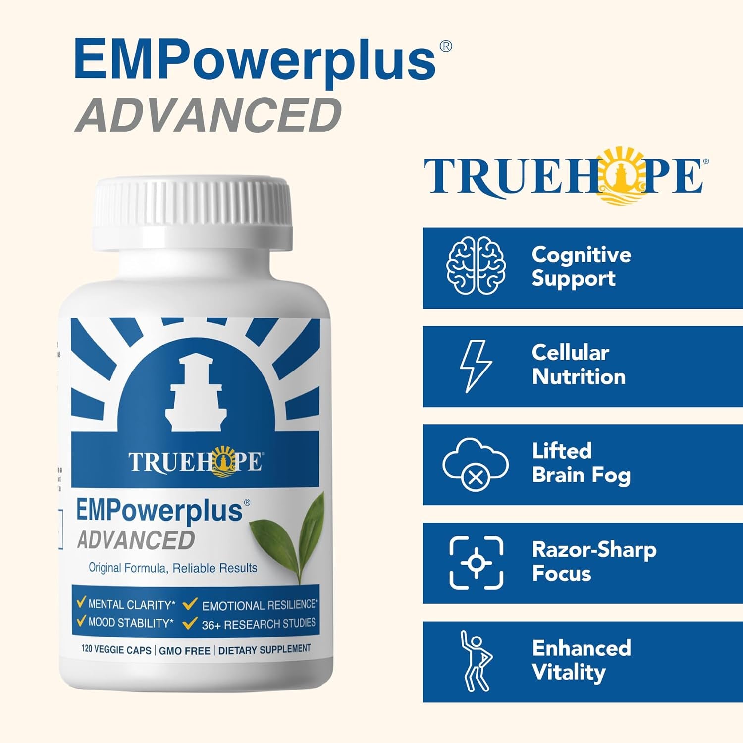 Truehope Empowerplus Advanced Multivitamin for Women & Men - Broad-Spectrum Multivitamins & Chelated Minerals | 1000% Better Absorption | 37 Research Studies & 28 Years of Success | 30 Day Supply