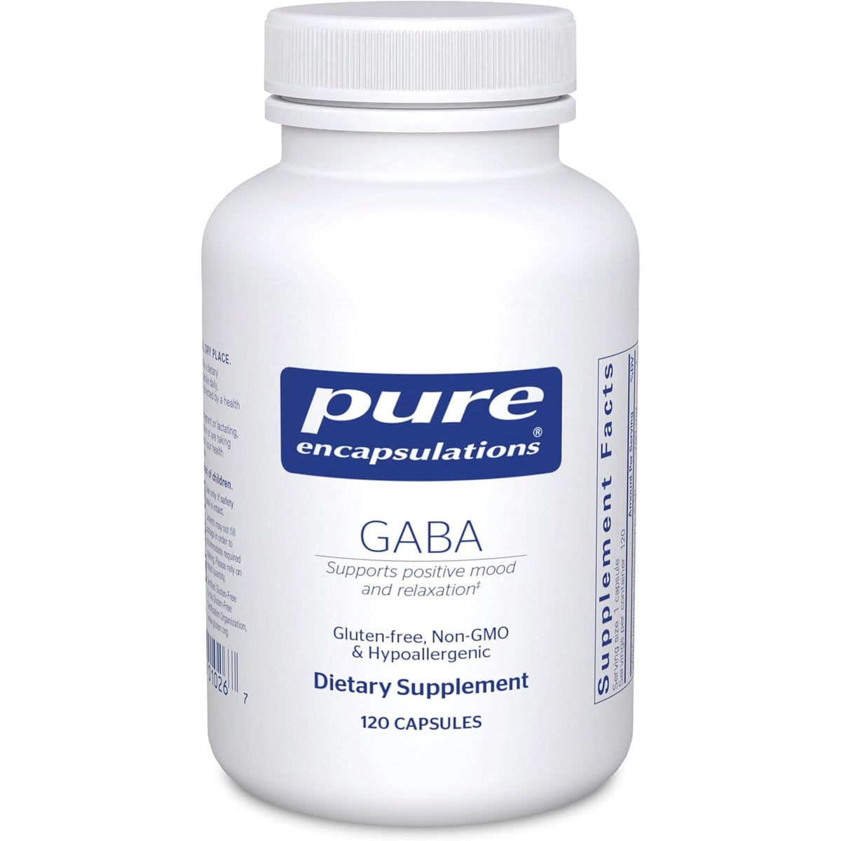 Pure Encapsulations GABA - Supplement to Support Relaxation & Moderation of Occasional Stress - with Premium GABA Amino Acids - 120 Capsules