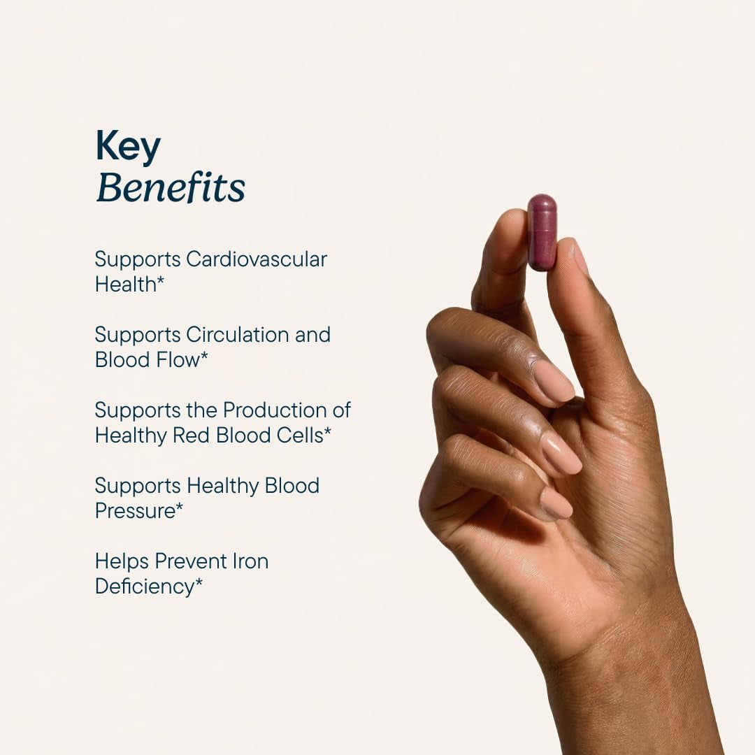 Santo Remedio Circulacion plus Capsules, Iron & Beetroot Extract Supplement for Blood Circulation & Cardiovascular Support, Supports Healthy Blood Pressure & Red Blood Cell Production, 60 Capsules