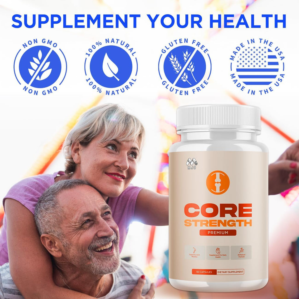Core Strength Supplement for Joint Support, Official Core Strength Joint Pills with All Natural Ingredients, Advanced Overall Health and Wellness Support with Max Strength Multivitamins (60 Capsules)