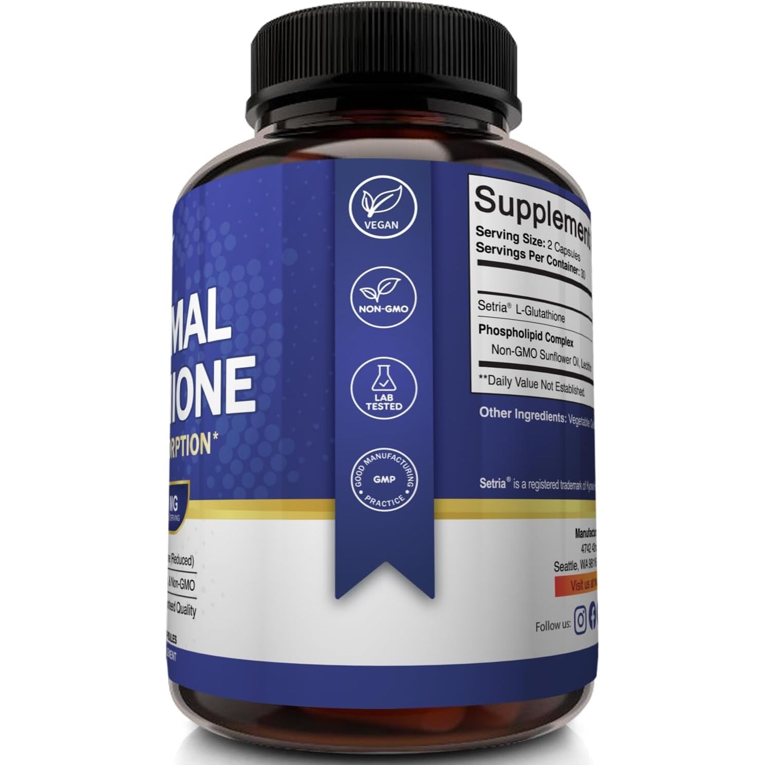 Nutriflair Liposomal Glutathione Supplement 700Mg – Setria® Reduced L-Glutathione, 60 Capsules