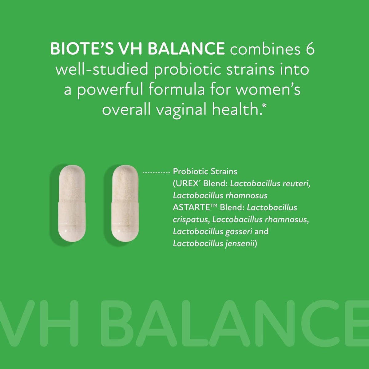 Biote Nutraceuticals - Vh Balance - Vaginal Health + Microbiome Support (30 Capsules)