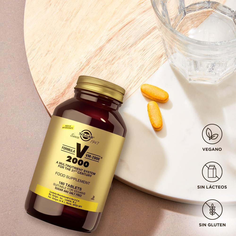 Solgar Formula VM-2000 (Multinutrient System), 180 Tablets - Premium Quality Multiple - Contains Zinc - Supports a Healthy Immune System - Vegan, Dairy Free, Kosher - 90 Servings